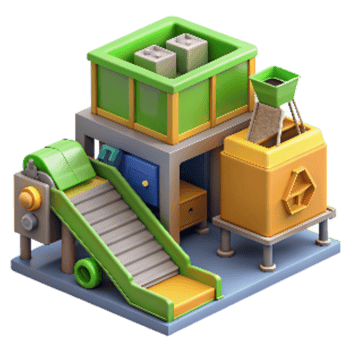 serene abstract Recycling Plant Sorting Machines Transparent Background genuine png