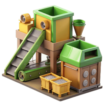 vibrant classic Recycling Plant Sorting Machines Transparent Background detailed png