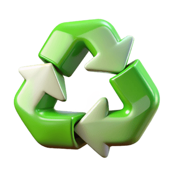 elegant abstract Recycling Symbol Green and White Colors Transparent Background original png