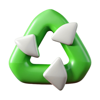 stunning rustic Recycling Symbol Green and White Colors Transparent Background high quality png