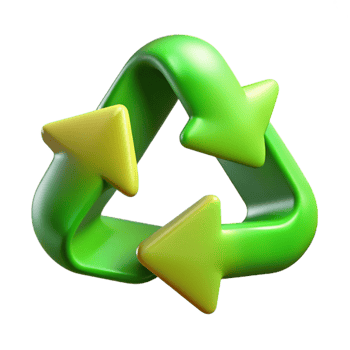 elegant modern Recycling Symbol Green Gradient Transparent Background genuine png