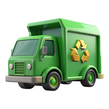 stunning creative Recycling Truck Rear View Green Cutout authentic png