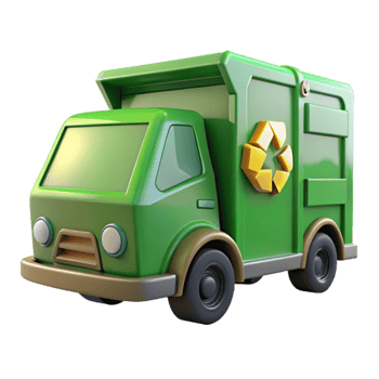 extraordinary contemporary Recycling Truck Rear View Green Cutout exclusive png