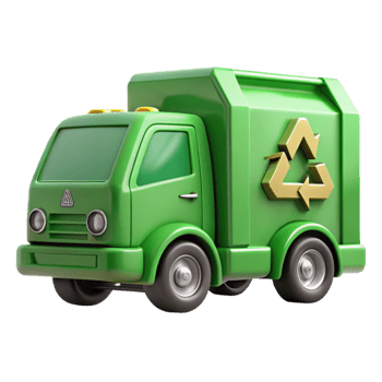 wonderful creative Recycling Truck Side View Green Isolated high quality png