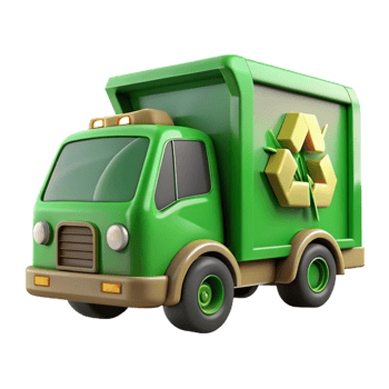 beautiful abstract Recycling Truck Rear View Green Cutout high resolution png