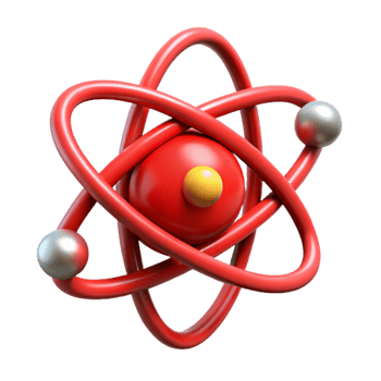 wonderful creative Red Atom Model Front View Isolated Cutout original png