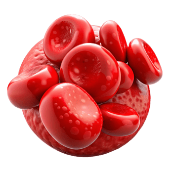 vibrant artistic Red Blood Cells Microscopic View Transparent Background high resolution png