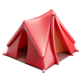 wonderful vintage Red Camping Tent Front View Cutout Element professional png