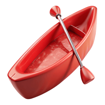 extraordinary creative Red Canoe Overturned View with Transparent Background professional png