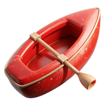 stunning abstract Red Canoe Overturned View with Transparent Background professional png
