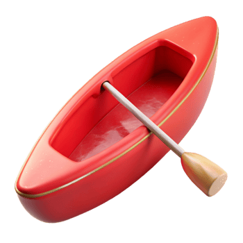 serene classic Red Canoe Overturned View with Transparent Background high quality png