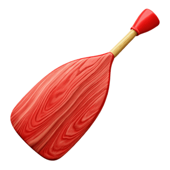 dramatic traditional Red Canoe Paddle Wooden Grain Isolated authentic png