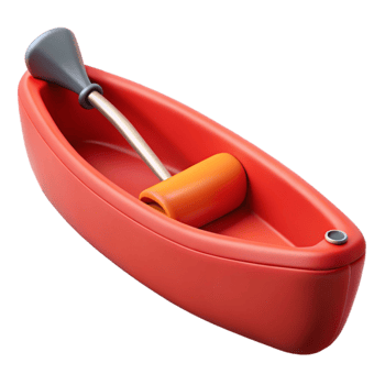 stunning classic Red Canoe Side View Isolated Element professional png