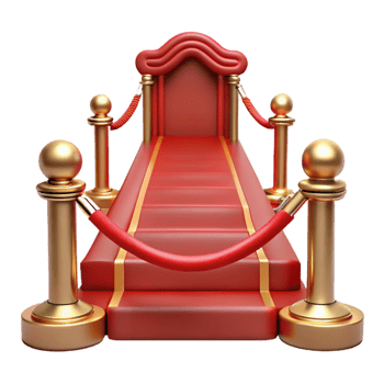 stunning modern Red Carpet Entrance with Velvet Ropes Isolated genuine png