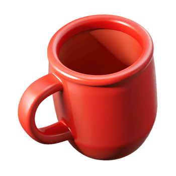 stunning traditional Red Coffee Mug with Handle Facing Right Isolated exclusive png