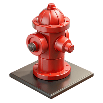 impressive abstract Red Fire Hydrant Sidewalk Transparent Background high quality png
