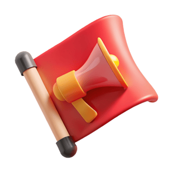 impressive classic Red Flag Icon with Marketing Campaign Launch Isolated png