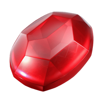 dramatic abstract Red Gemstone Top Down View Transparent Background high quality png
