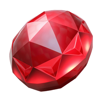 stunning traditional Red Gemstone Top Down View Transparent Background authentic png