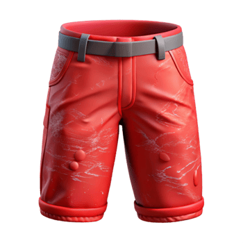 stunning rustic Red Hiking Shorts Front View Transparent Background authentic png