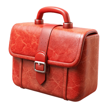 elegant traditional Red Leather Briefcase Front View Cutout high resolution png