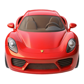 wonderful vintage Red Sports Car Front View Isolated detailed png