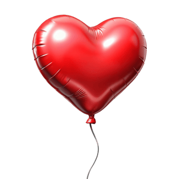 dramatic contemporary Red Valentine Heart Balloon Cutout with String genuine png