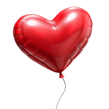 elegant rustic Red Valentine Heart Balloon Cutout with String professional png
