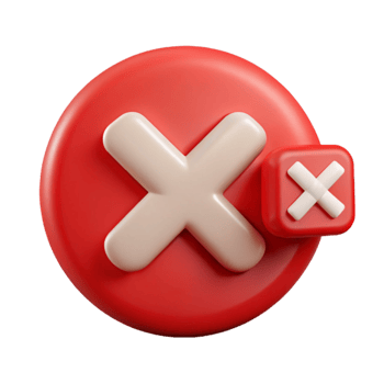 wonderful classic Red X Icon with Error Message Transparent png