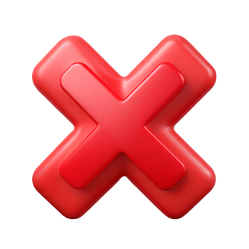 vibrant vintage Red X Icon with Error Message Transparent genuine png