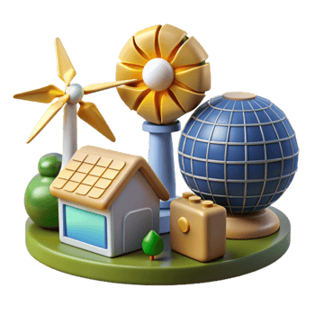 dramatic vintage Renewable Energy Icons Set Isolated Cutout detailed png