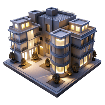 magnificent abstract Residential Building Complex Night Lighting Transparent genuine png