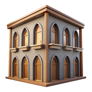 magnificent minimalist Residential Building with Arched Windows Cutout original png