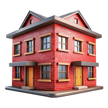magnificent classic Residential Building with Red Brick Facade Cutout png