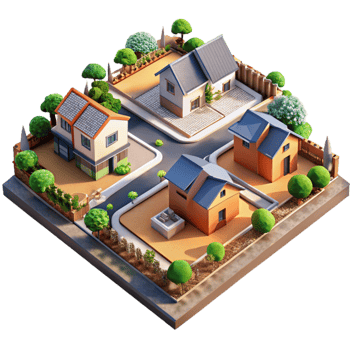 wonderful creative Residential Neighborhood Aerial View Isolated high resolution png