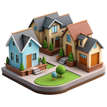stunning creative Residential Neighborhood Suburban Homes Isolated original png