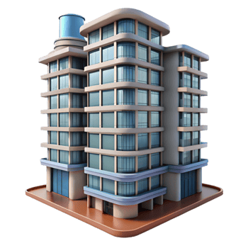 wonderful abstract Residential Skyscraper with Balconies Isolated genuine png