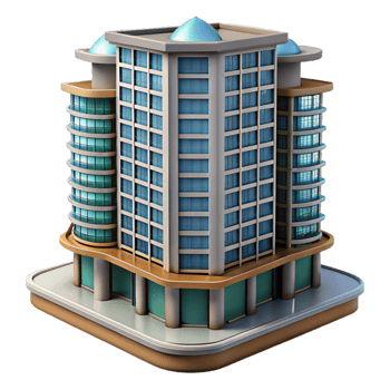 beautiful abstract Residential Skyscraper with Balconies Isolated premium png
