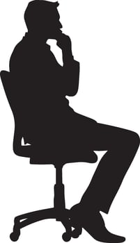 Businessperson on a Call Full-Length Silhouette Illustration vector