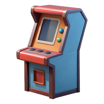 impressive minimalist Retro Arcade Cabinet Side View Cutout professional png