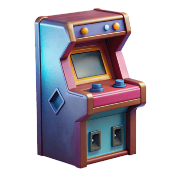 elegant abstract Retro Arcade Cabinet Side View Cutout high quality png