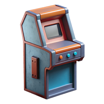 impressive abstract Retro Arcade Cabinet Side View Cutout high quality png