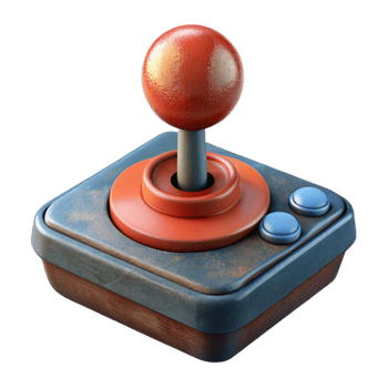 impressive minimalist Retro Arcade Joystick Top View Isolated exclusive png