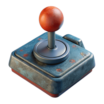 beautiful rustic Retro Arcade Joystick Top View Isolated exclusive png
