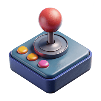 elegant minimalist Retro Arcade Joystick Top View Isolated detailed png