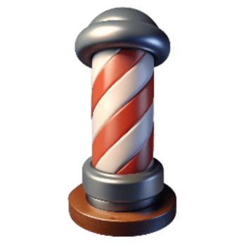 magnificent rustic Retro Barbershop Pole with Rotating Stripes Cutout original png