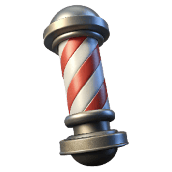 extraordinary traditional Retro Barbershop Pole with Rotating Stripes Cutout professional png