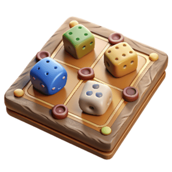 beautiful classic Retro Board Game with Dice and Pieces Transparent Cutout premium png