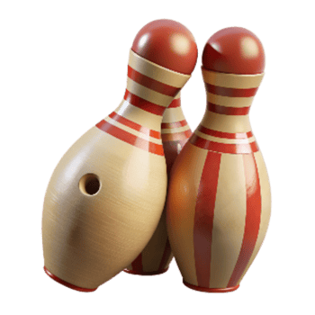 stunning abstract Retro Bowling Pins with Stripes Cutout exclusive png