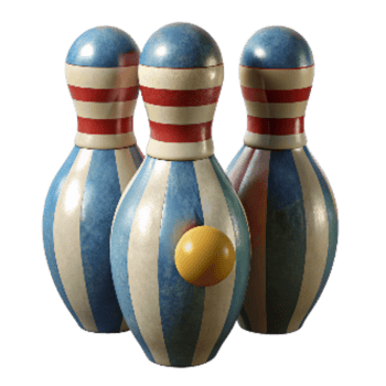 elegant artistic Retro Bowling Pins with Stripes Cutout professional png